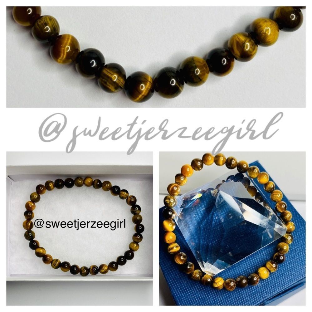 Yellow Tiger’s Eye Stretch Small Bead Gemstone Bracelet 6mm